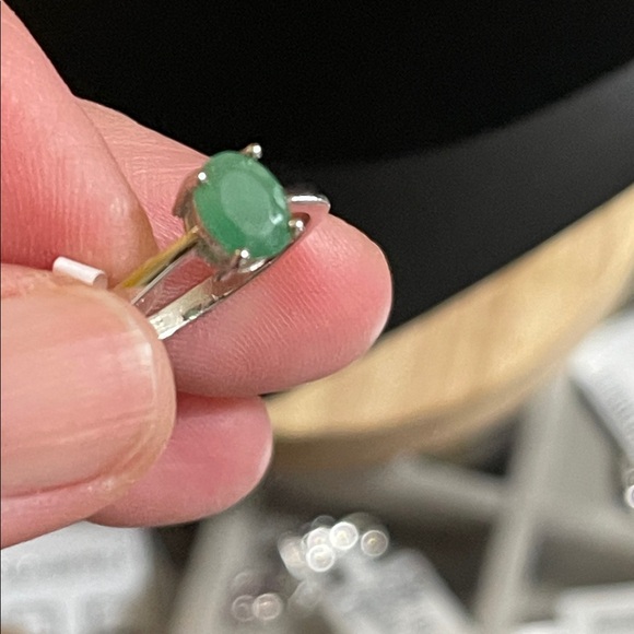 NWT Jewelry Set Natural Emerald Ring S6, Earring, Pendant 925 Silver - Picture 7 of 14